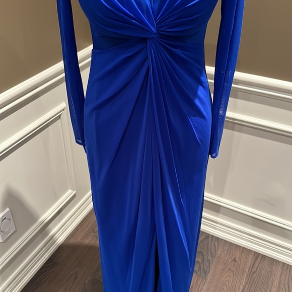 Stunning Long Illusion Mesh Inset Gown Dress - Picture 7 of 17